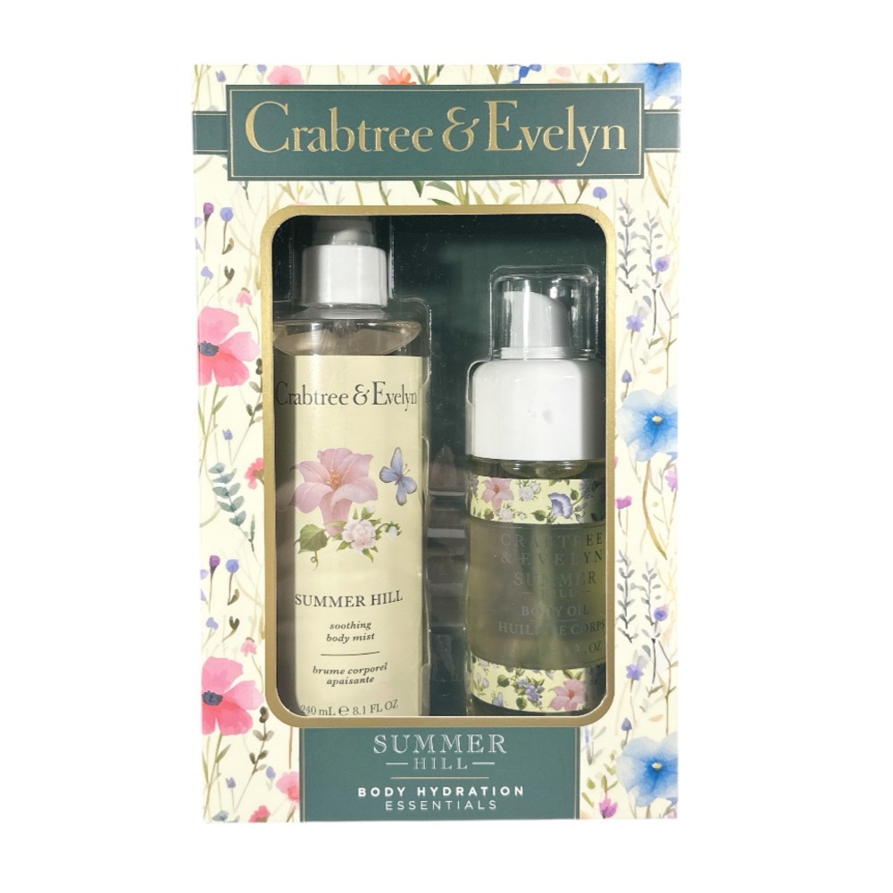 NEW Crabtree & Evelyn SUMMER HILL BODY HYDRATION Essentials Boxed Set